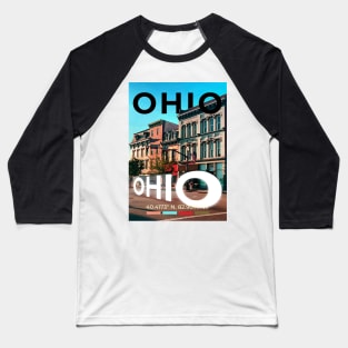 Ohio Travel Poster Baseball T-Shirt